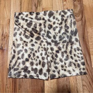 Zara Leopard Print Biker Shorts Size S
